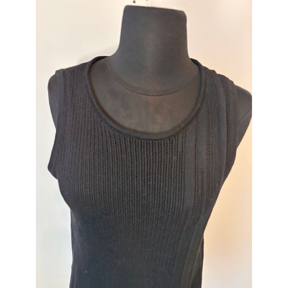 Wynne Collection Black Ribbed Sleeveless Knit sweater‎ ribbed cable knit medium